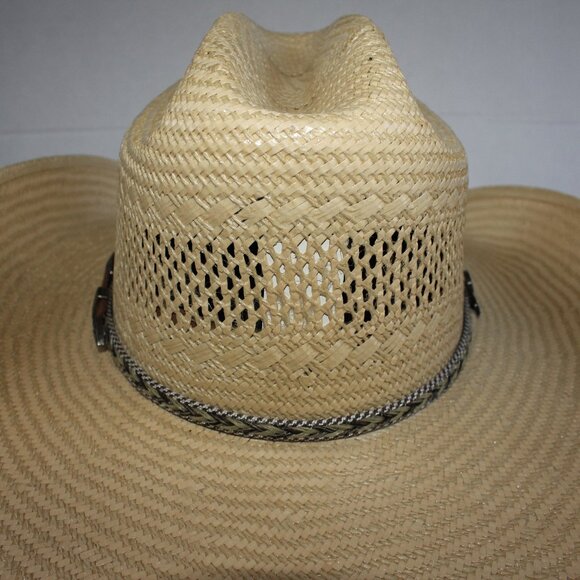 Ariat Men's 10-10 Straw Twisted Weave Cowboy Hat Size 7 1/8 # A73150 - Picture 6 of 16